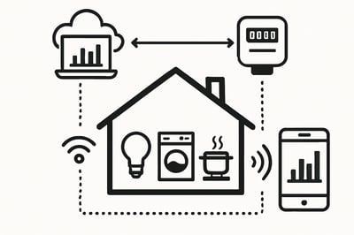 Schemat inteligentnego monitorowania energii w domu